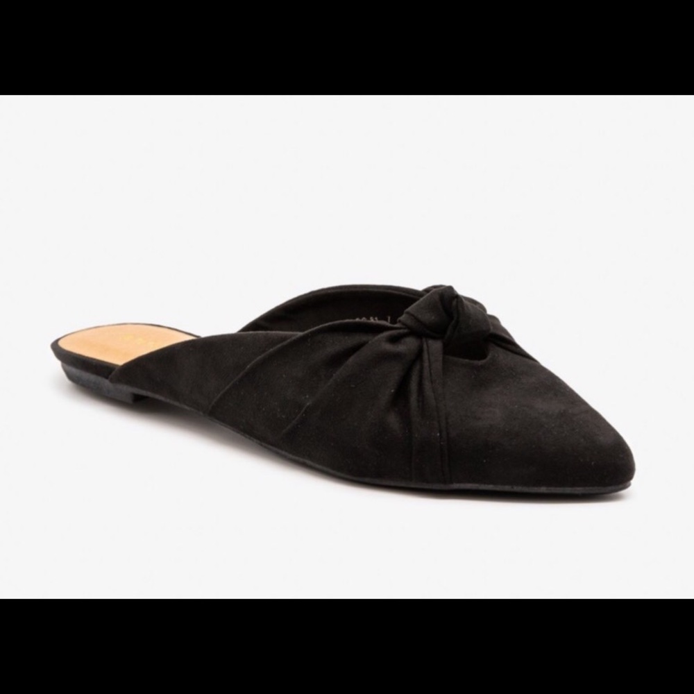 BAMBOO Blog-81 Black Knotted Flat Mules